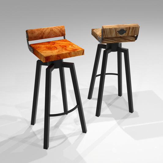 The Londoner Fixed Height Handmade Solid Bar Stool
